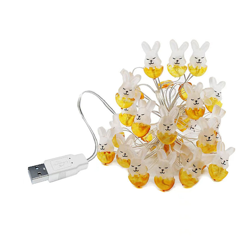Easter Bunny Carrot String Lights – Battery Powered LED Decor