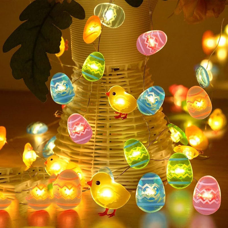 Easter Bunny Carrot String Lights – Battery Powered LED Decor