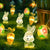 Easter Bunny Carrot String Lights – Battery Powered LED Decor